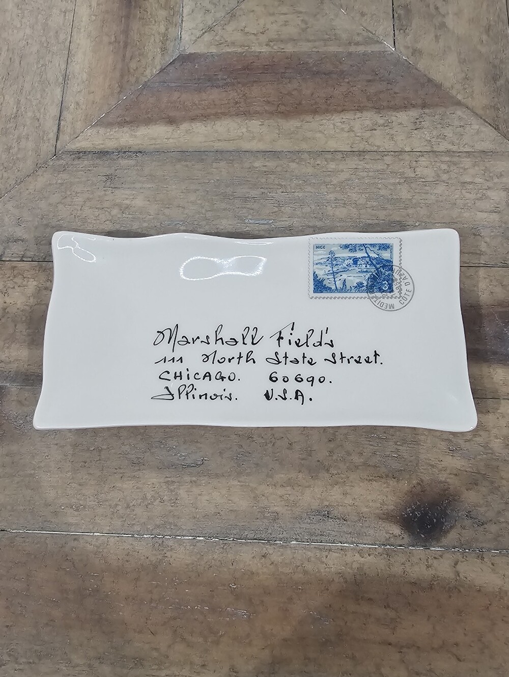 RARE Vintage Marshall Field's Chicago French Porcelain Mail Tray Made in France